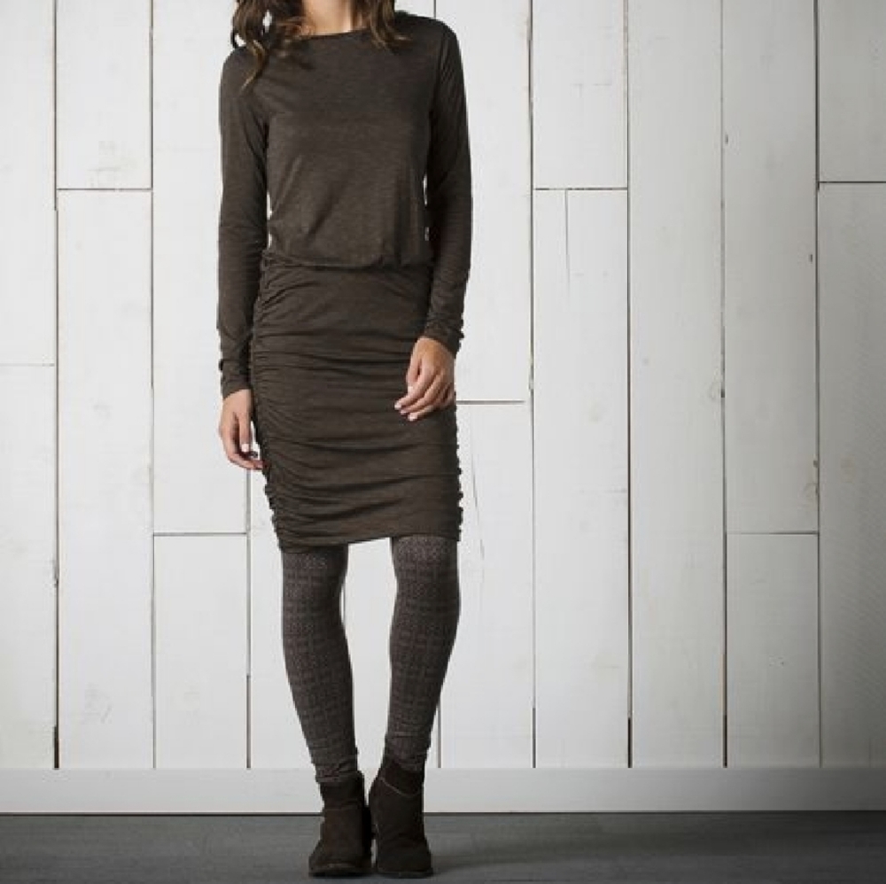 Toad & Co | Outfox Heather Brown Long Sleeve Dress